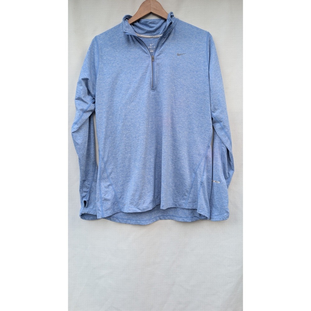 Nike Element Half Zip Womens XL Blue Dri Fit Running Pullover Thumbholes 717421